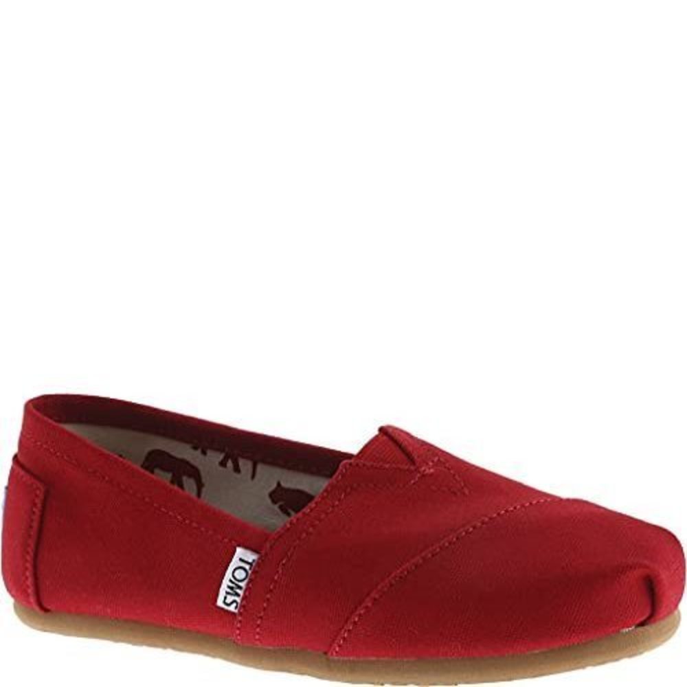 TOMS WOMEN'S CLASSIC ALPARGATA SLIP-ON SHOE RED CANVAS 5.5 M